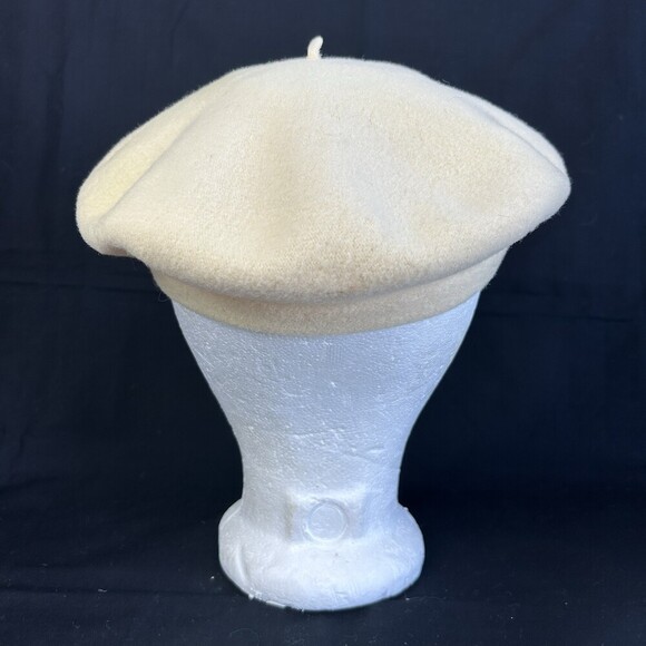 Basque Authentique French Beret Hat Cap 100% Wool Ivory Crème Cream Off-White main image 5